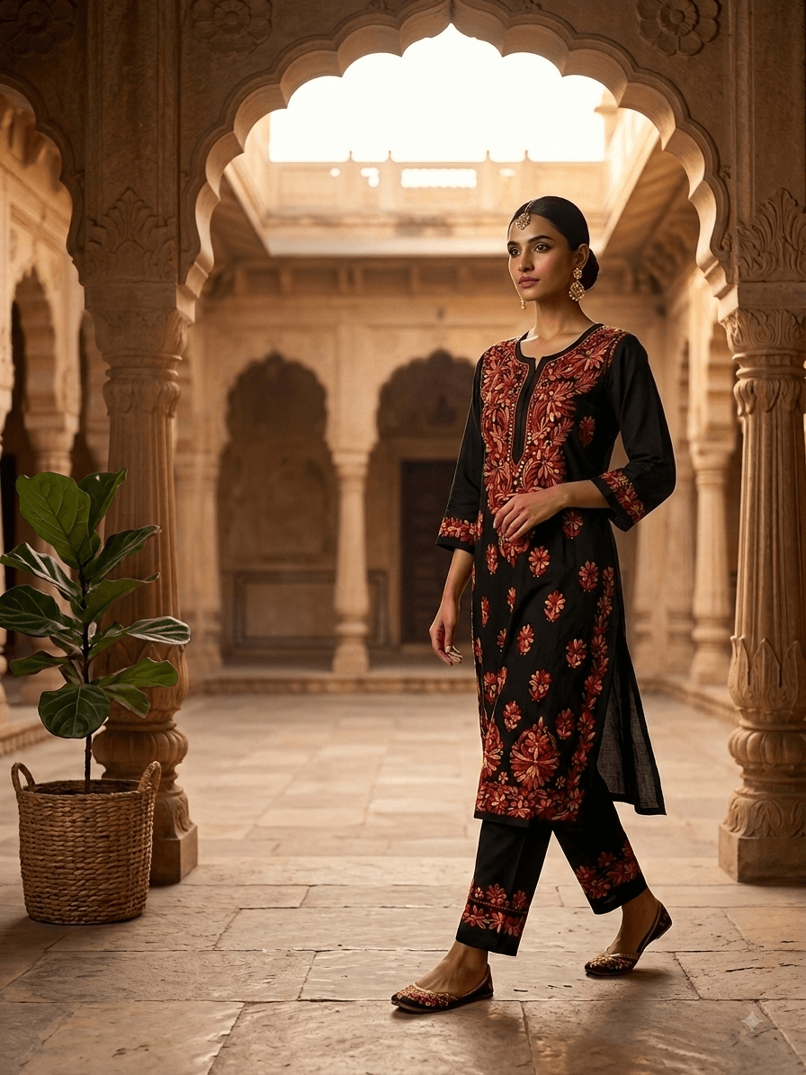 Mehfil Multi thread on Black Co-ord Set