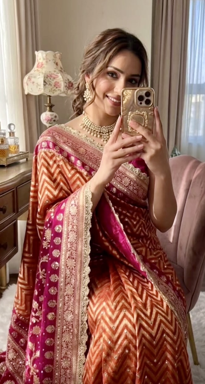 Roshanara Heavy pallu embellished saree